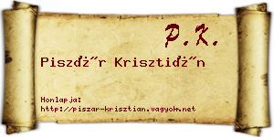 Piszár Krisztián névjegykártya